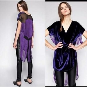 Pixie Market Love Dollybird Velvet tassel dress